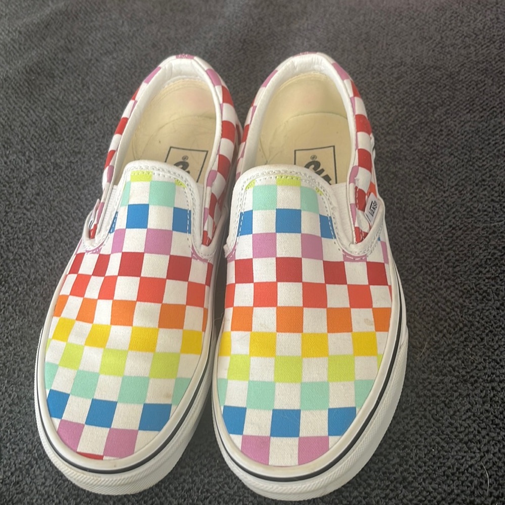 Vans Kids Checkerboard Slip On Size 4